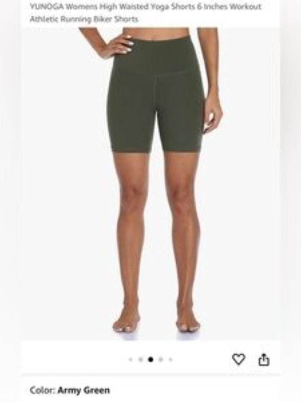 YUNOGA High Waisted Yoga Shorts 6 Inches size medium